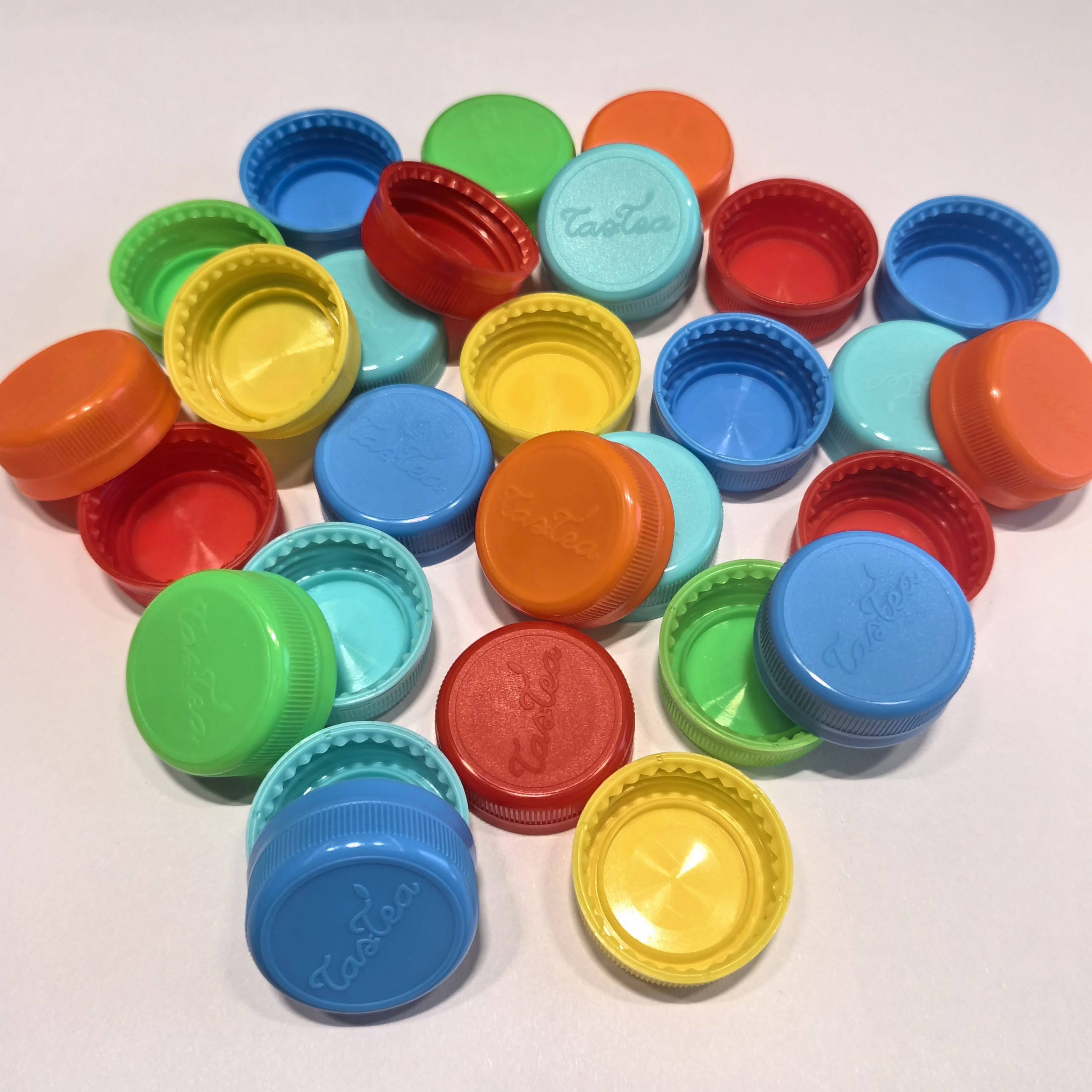 Color and embossed branding options for 38mm plastic caps