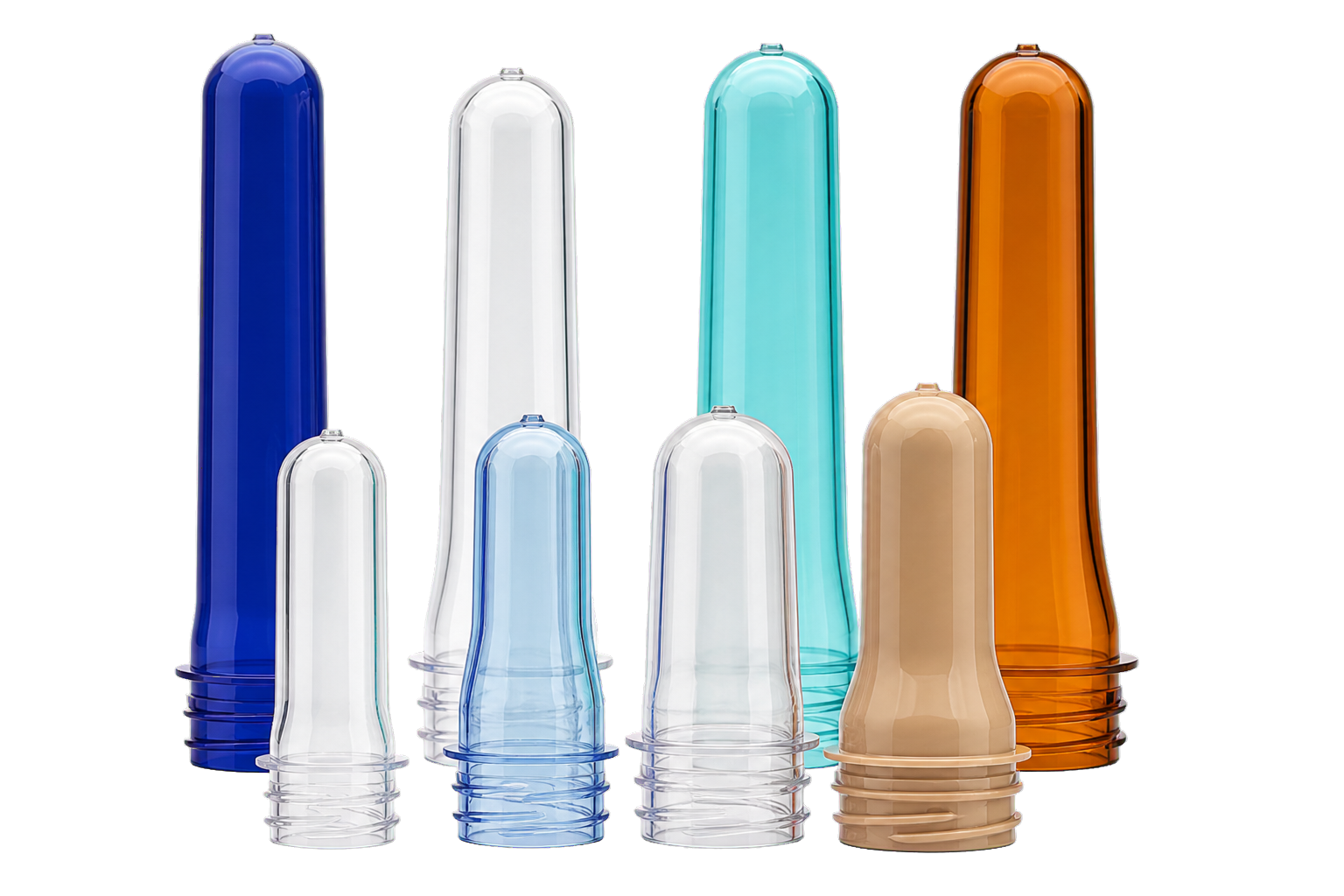 Noves PET preforms in transparent and blue color options