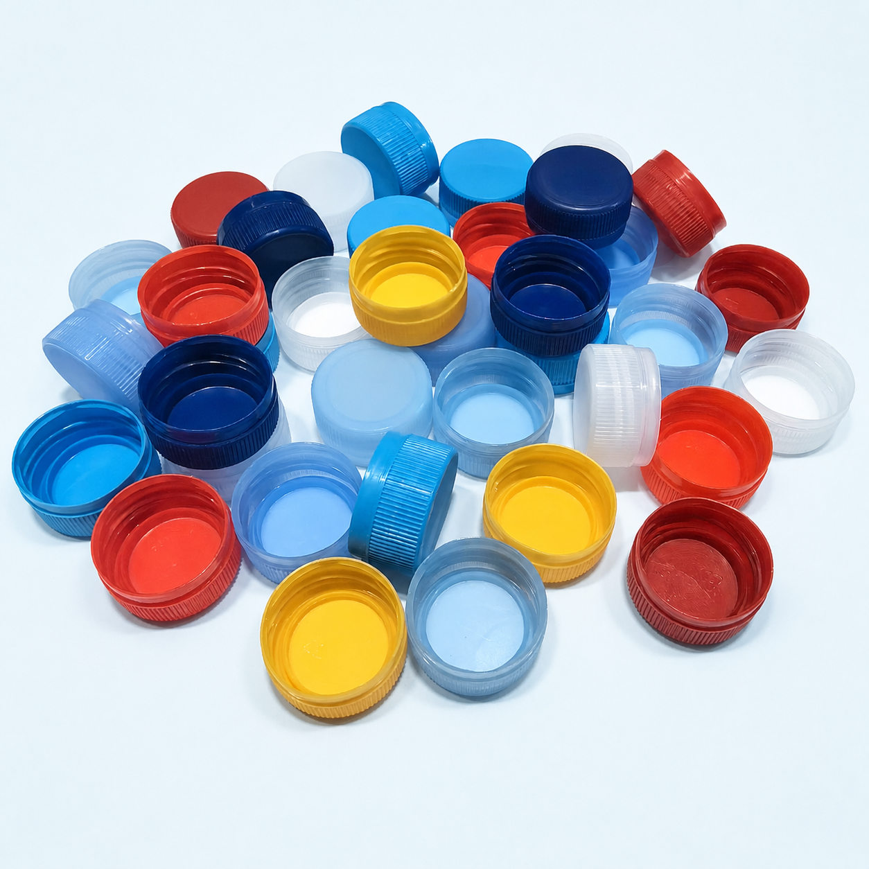 Plastic caps in multiple colors and neck sizes